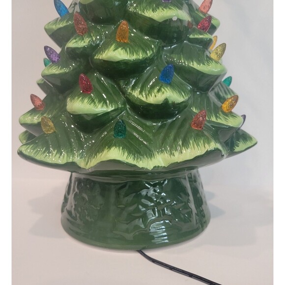 Mr. Christmas 16" Animated Ceramic Nostalgic Christmas Tree Rotating Black Santa - Picture 11 of 15